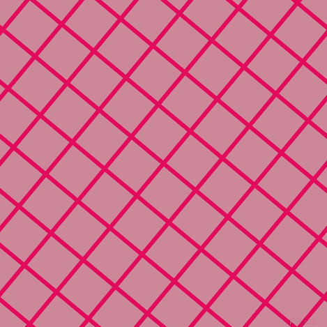 50/140 degree angle diagonal checkered chequered lines, 6 pixel line width, 54 pixel square size, Razzmatazz and Puce plaid checkered seamless tileable
