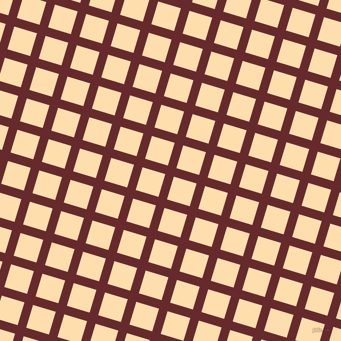 73/163 degree angle diagonal checkered chequered lines, 18 pixel line width, 48 pixel square size, Red Devil and Navajo White plaid checkered seamless tileable