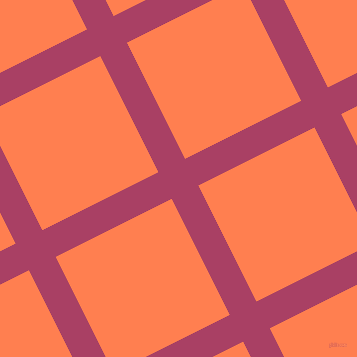 27/117 degree angle diagonal checkered chequered lines, 60 pixel line width, 261 pixel square size, Rouge and Coral plaid checkered seamless tileable