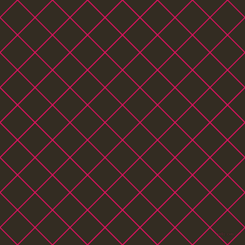 45/135 degree angle diagonal checkered chequered lines, 2 pixel lines width, 48 pixel square size, Ruby and Black Magic plaid checkered seamless tileable