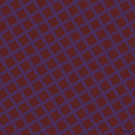 31/121 degree angle diagonal checkered chequered lines, 11 pixel lines width, 29 pixel square size, Scarlet Gum and Burnt Crimson plaid checkered seamless tileable