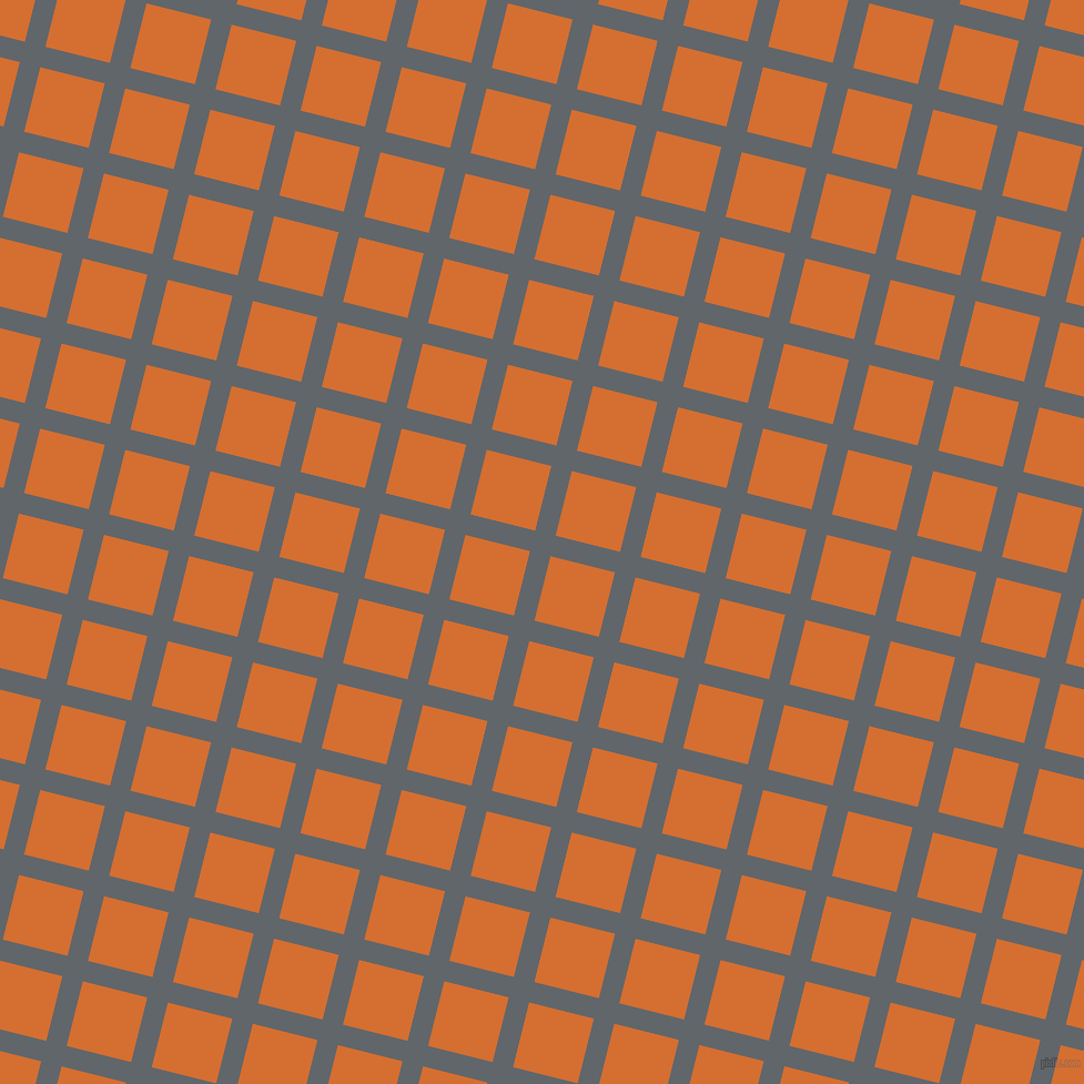76/166 degree angle diagonal checkered chequered lines, 19 pixel lines width, 60 pixel square size, Shuttle Grey and Tango plaid checkered seamless tileable