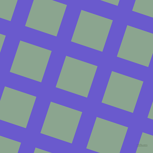 72/162 degree angle diagonal checkered chequered lines, 52 pixel line width, 113 pixel square size, Slate Blue and Envy plaid checkered seamless tileable