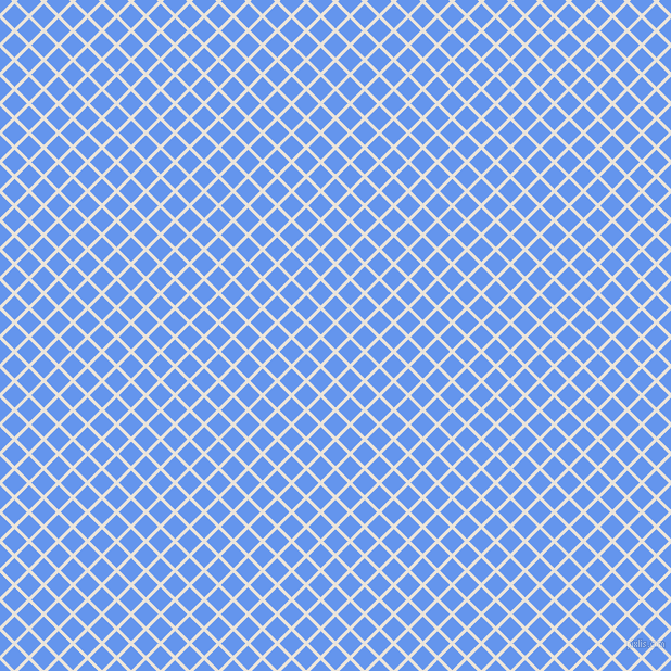 45/135 degree angle diagonal checkered chequered lines, 3 pixel lines width, 16 pixel square size, Soapstone and Cornflower Blue plaid checkered seamless tileable