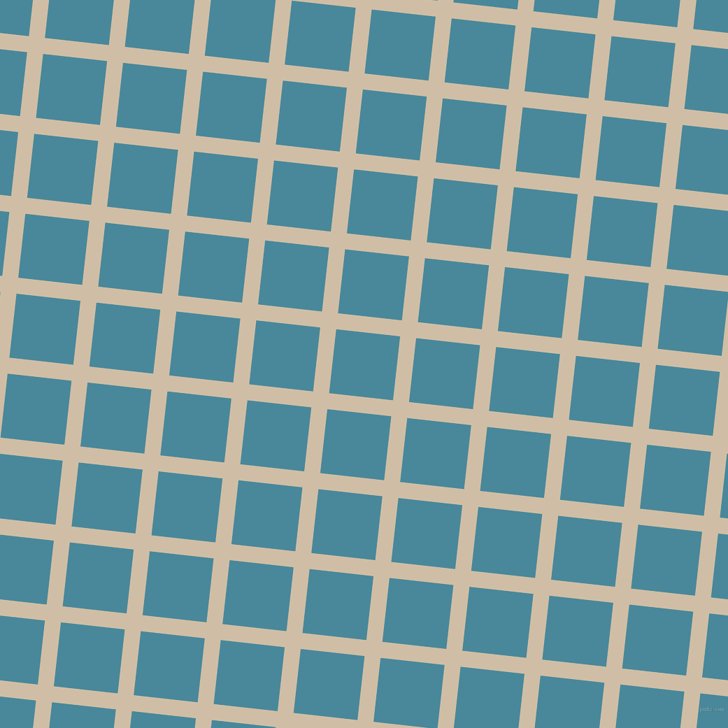 84/174 degree angle diagonal checkered chequered lines, 23 pixel line width, 92 pixel square size, Soft Amber and Hippie Blue plaid checkered seamless tileable