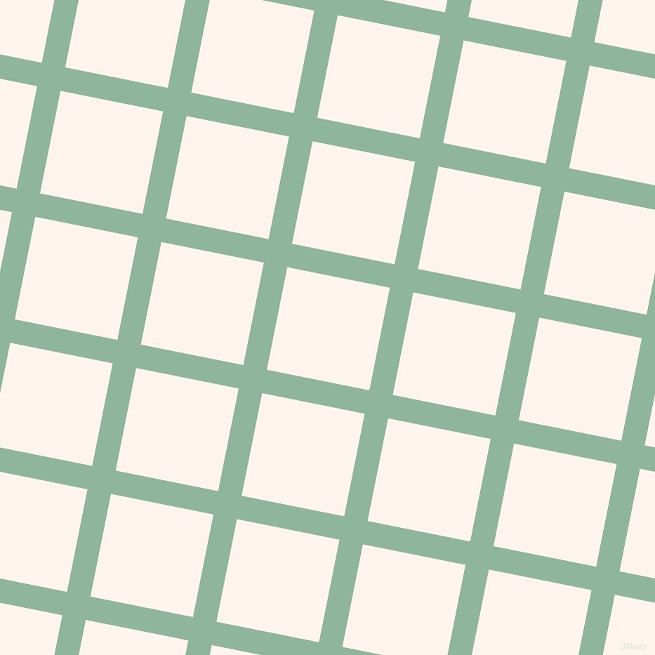 79/169 degree angle diagonal checkered chequered lines, 34 pixel line width, 149 pixel square size, Summer Green and Seashell plaid checkered seamless tileable