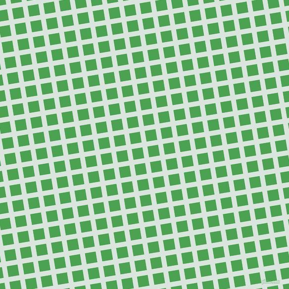 9/99 degree angle diagonal checkered chequered lines, 10 pixel line width, 22 pixel square size, Swans Down and Fruit Salad plaid checkered seamless tileable