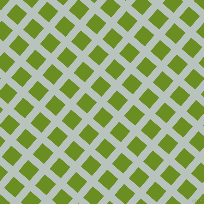 49/139 degree angle diagonal checkered chequered lines, 24 pixel line width, 48 pixel square size, Tiara and Olive Drab plaid checkered seamless tileable