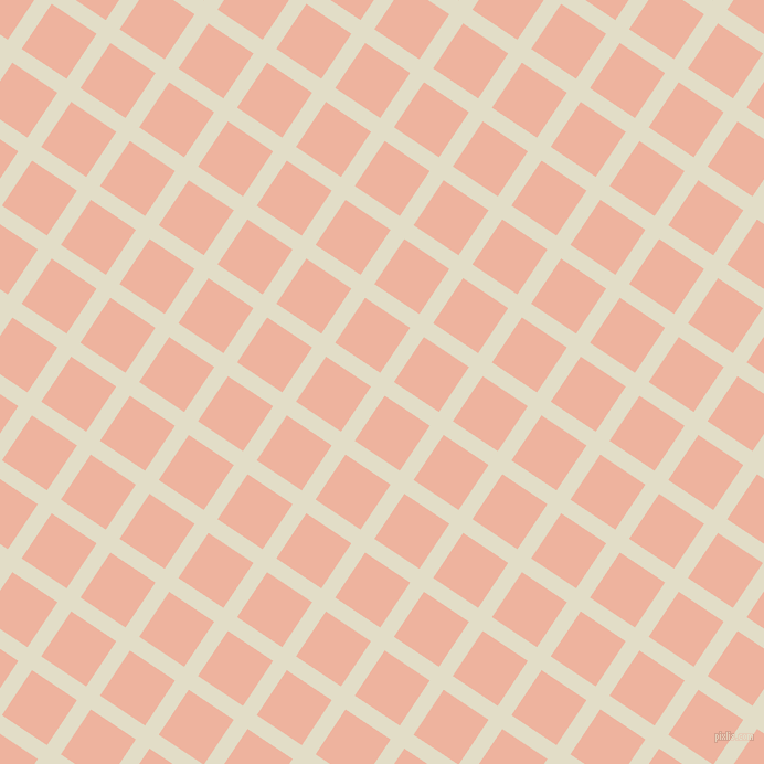 56/146 degree angle diagonal checkered chequered lines, 15 pixel line width, 49 pixel square size, Travertine and Wax Flower plaid checkered seamless tileable
