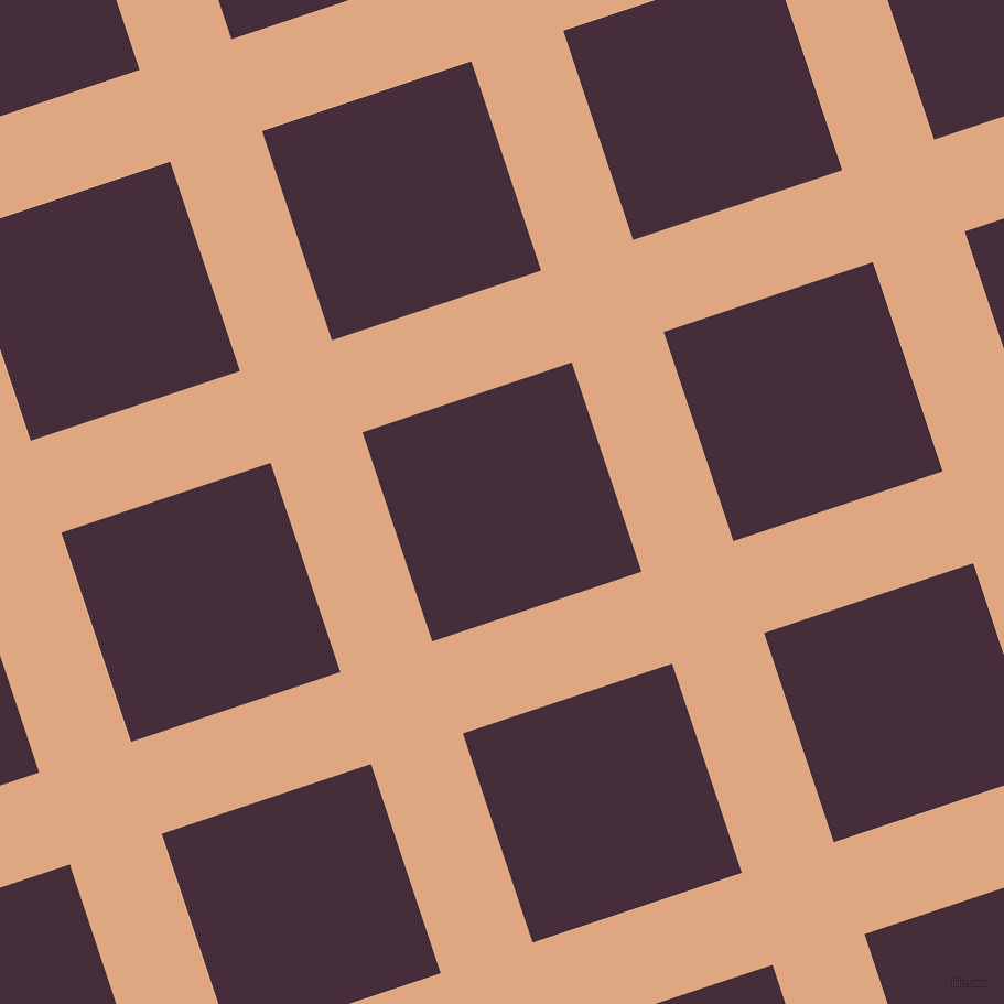 18/108 degree angle diagonal checkered chequered lines, 88 pixel line width, 200 pixel square size, Tumbleweed and Barossa plaid checkered seamless tileable