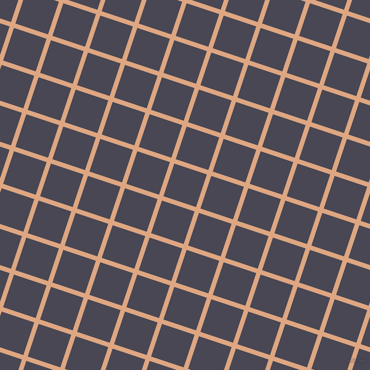 72/162 degree angle diagonal checkered chequered lines, 9 pixel lines width, 67 pixel square size, Tumbleweed and Gun Powder plaid checkered seamless tileable