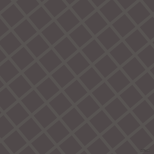 40/130 degree angle diagonal checkered chequered lines, 12 pixel line width, 65 pixel square size, Tundora and Emperor plaid checkered seamless tileable