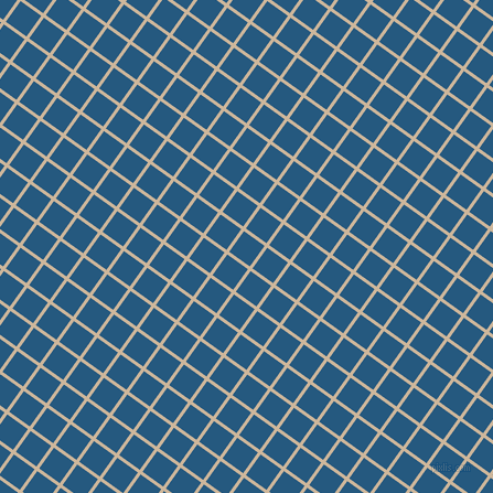 54/144 degree angle diagonal checkered chequered lines, 3 pixel lines width, 23 pixel square size, Vanilla and Bahama Blue plaid checkered seamless tileable