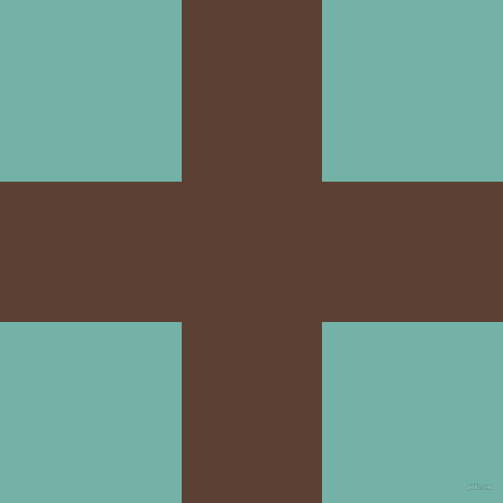 checkered chequered horizontal vertical lines, 200 pixel lines width, 517 pixel square size, Very Dark Brown and Gulf Stream plaid checkered seamless tileable