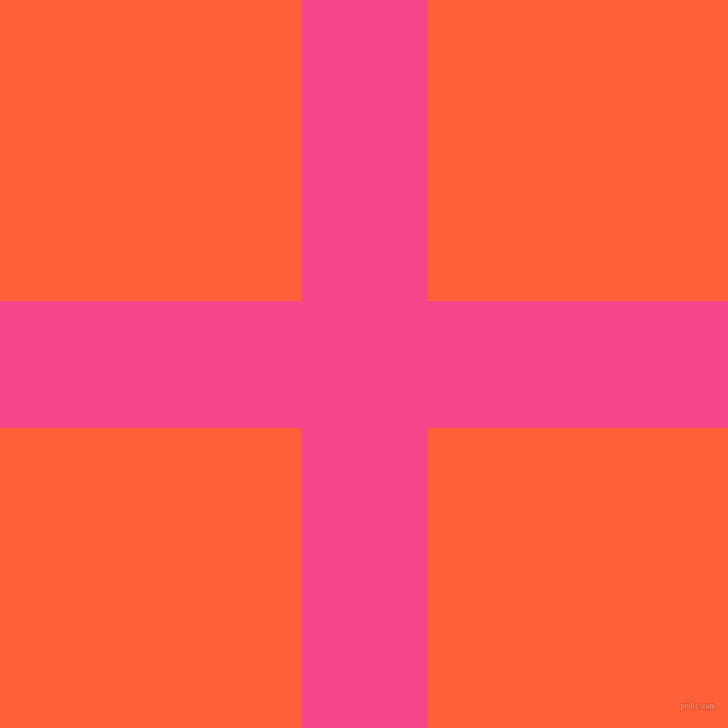 checkered chequered horizontal vertical lines, 127 pixel line width, 601 pixel square size, Violet Red and Outrageous Orange plaid checkered seamless tileable