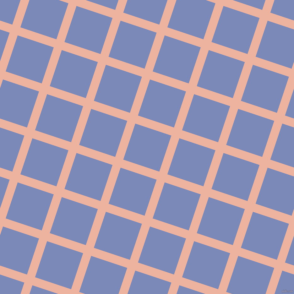 72/162 degree angle diagonal checkered chequered lines, 27 pixel lines width, 121 pixel square size, Wax Flower and Wild Blue Yonder plaid checkered seamless tileable