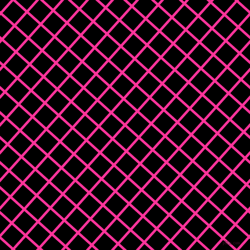 48/138 degree angle diagonal checkered chequered lines, 5 pixel line width, 32 pixel square size, Wild Strawberry and Black plaid checkered seamless tileable
