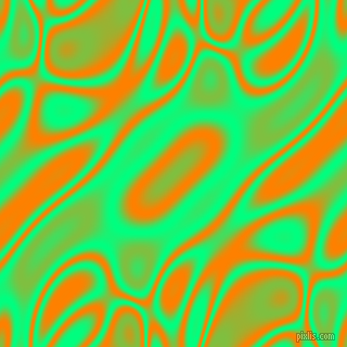 Spring Green and Dark Orange plasma waves seamless tileable