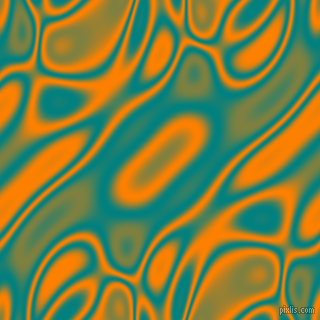Teal and Dark Orange plasma waves seamless tileable