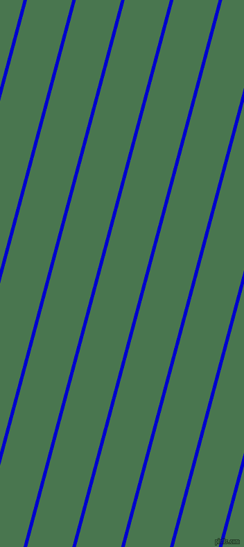 75 degree angle lines stripes, 5 pixel line width, 63 pixel line spacing, Medium Blue and Killarney stripes and lines seamless tileable