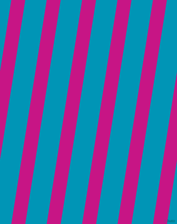 81 degree angle lines stripes, 45 pixel line width, 69 pixel line spacing, Medium Violet Red and Bondi Blue stripes and lines seamless tileable
