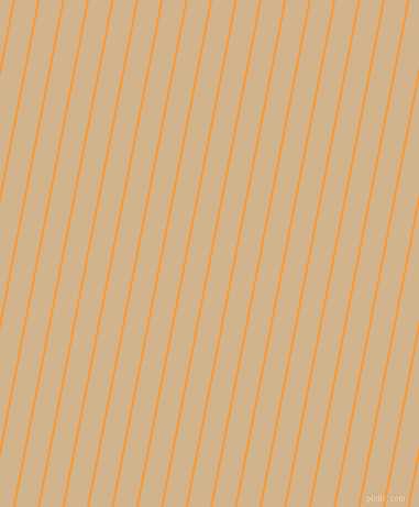 79 degree angle lines stripes, 2 pixel line width, 20 pixel line spacing, Neon Carrot and Tan stripes and lines seamless tileable