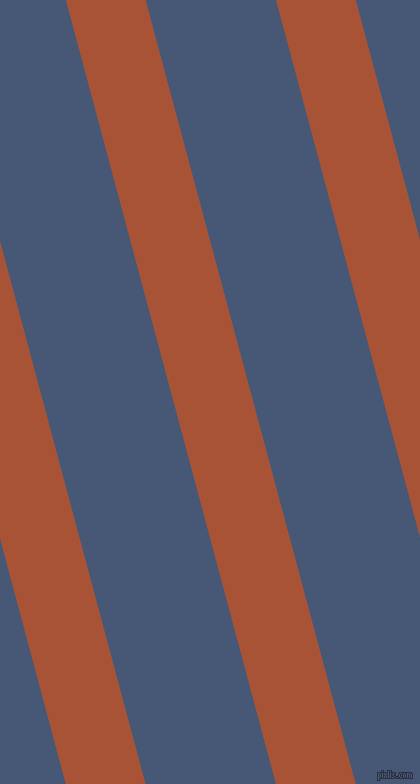 105 degree angle lines stripes, 77 pixel line width, 126 pixel line spacing, Orange Roughy and Chambray stripes and lines seamless tileable
