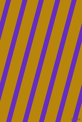 75 degree angle lines stripes, 19 pixel line width, 44 pixel line spacing, Purple Heart and Dark Goldenrod stripes and lines seamless tileable