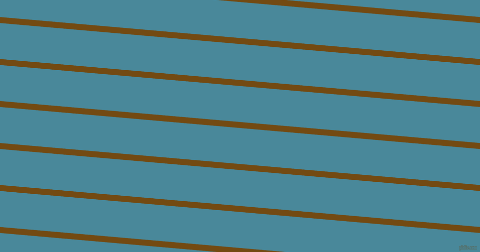 175 degree angle lines stripes, 12 pixel line width, 72 pixel line spacing, Raw Umber and Hippie Blue stripes and lines seamless tileable